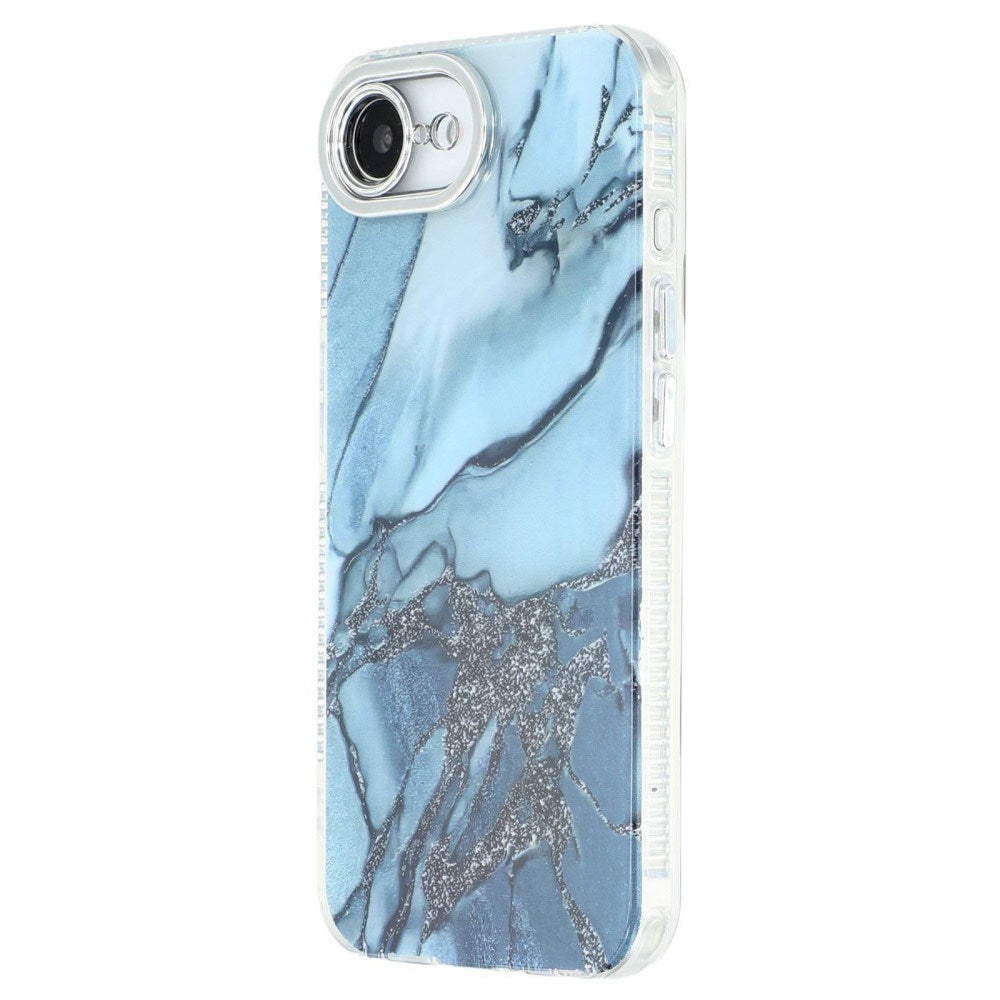 EIDERWOOD iPhone 16e Hybrid Deksel med Marmordesign - Blå