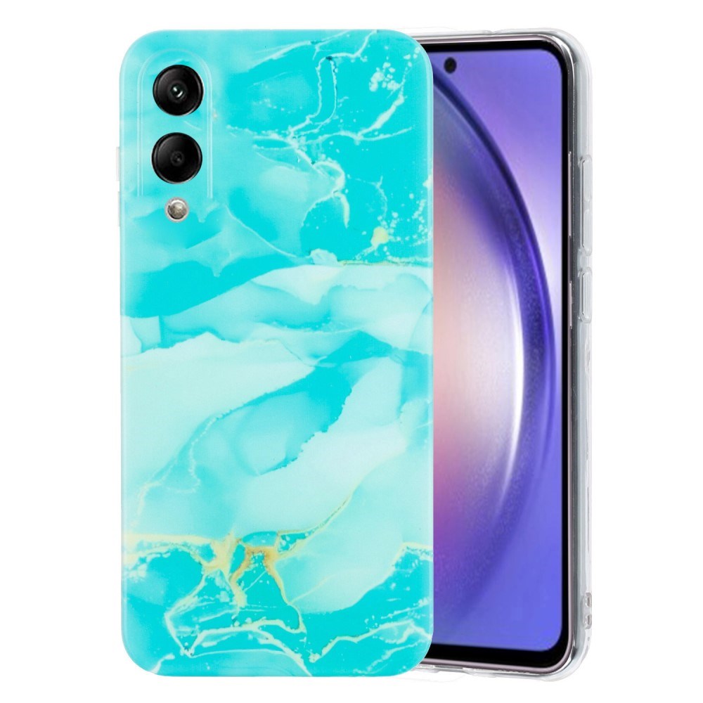 EIDERWOOD Samsung Galaxy S25 Edge Fleksibelt Plast Deksel m. Marmormønster - Turkis