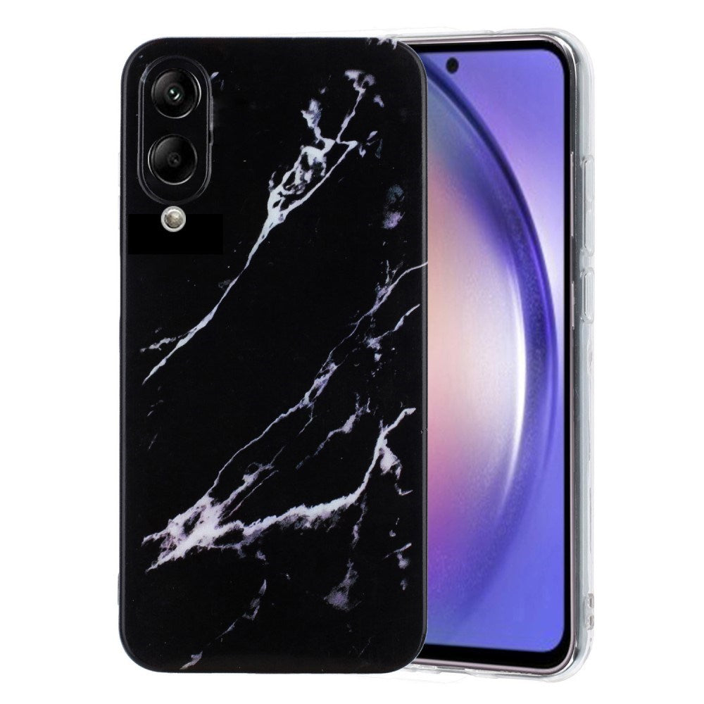 EIDERWOOD Samsung Galaxy S25 Edge Fleksibelt Plast Deksel m. Marmormønster - Svart