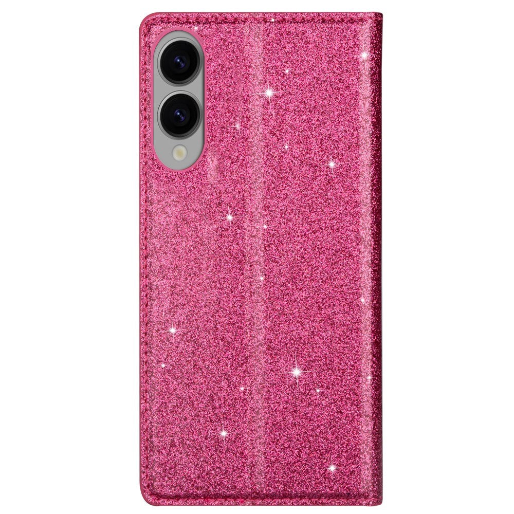 EIDERWOOD Samsung Galaxy S25 Edge Kunstskinn Flip Deksel med Lommebok og - Glitter - Rosa