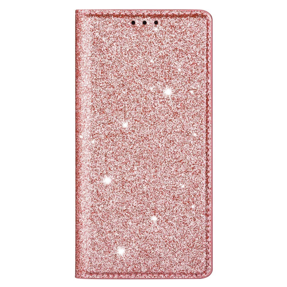 EIDERWOOD Samsung Galaxy S25 Edge Kunstskinn Flip Deksel med Lommebok og - Glitter - Rose Gold
