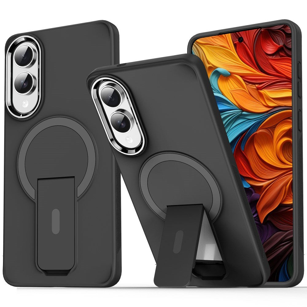 EIDERWOOD Samsung Galaxy S25 Edge Hybrid Deksel med Stativfunksjon - MagSafe Kompatibel - Svart