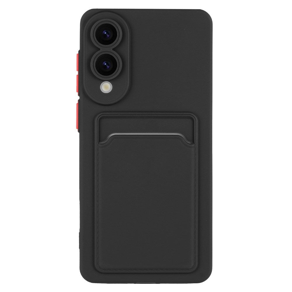 EIDERWOOD Samsung Galaxy S25 Edge Fleksibelt Plast Deksel med Kortholder - Svart