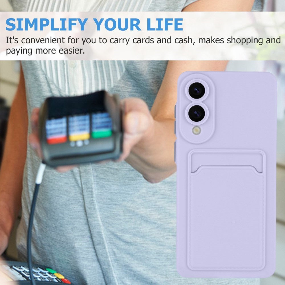 EIDERWOOD Samsung Galaxy S25 Edge Fleksibelt Plast Deksel med Kortholder - Lilla
