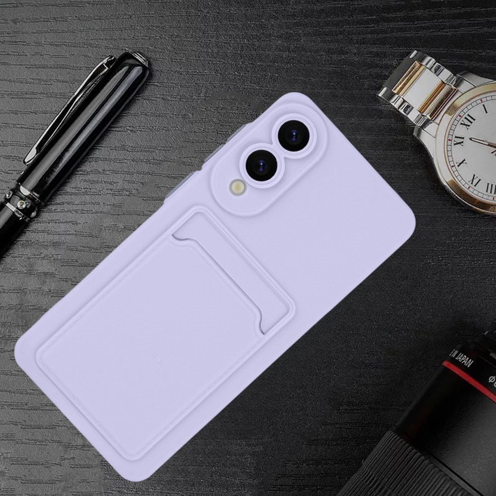 EIDERWOOD Samsung Galaxy S25 Edge Fleksibelt Plast Deksel med Kortholder - Lilla