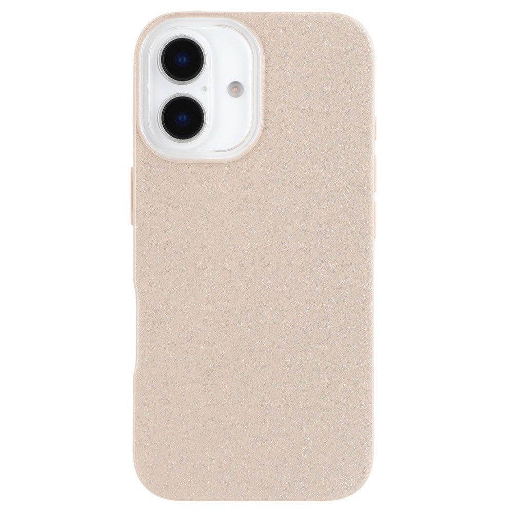 EIDERWOOD IPhone 16 Fleksibelt Plast Deksel med Glitter - Beige