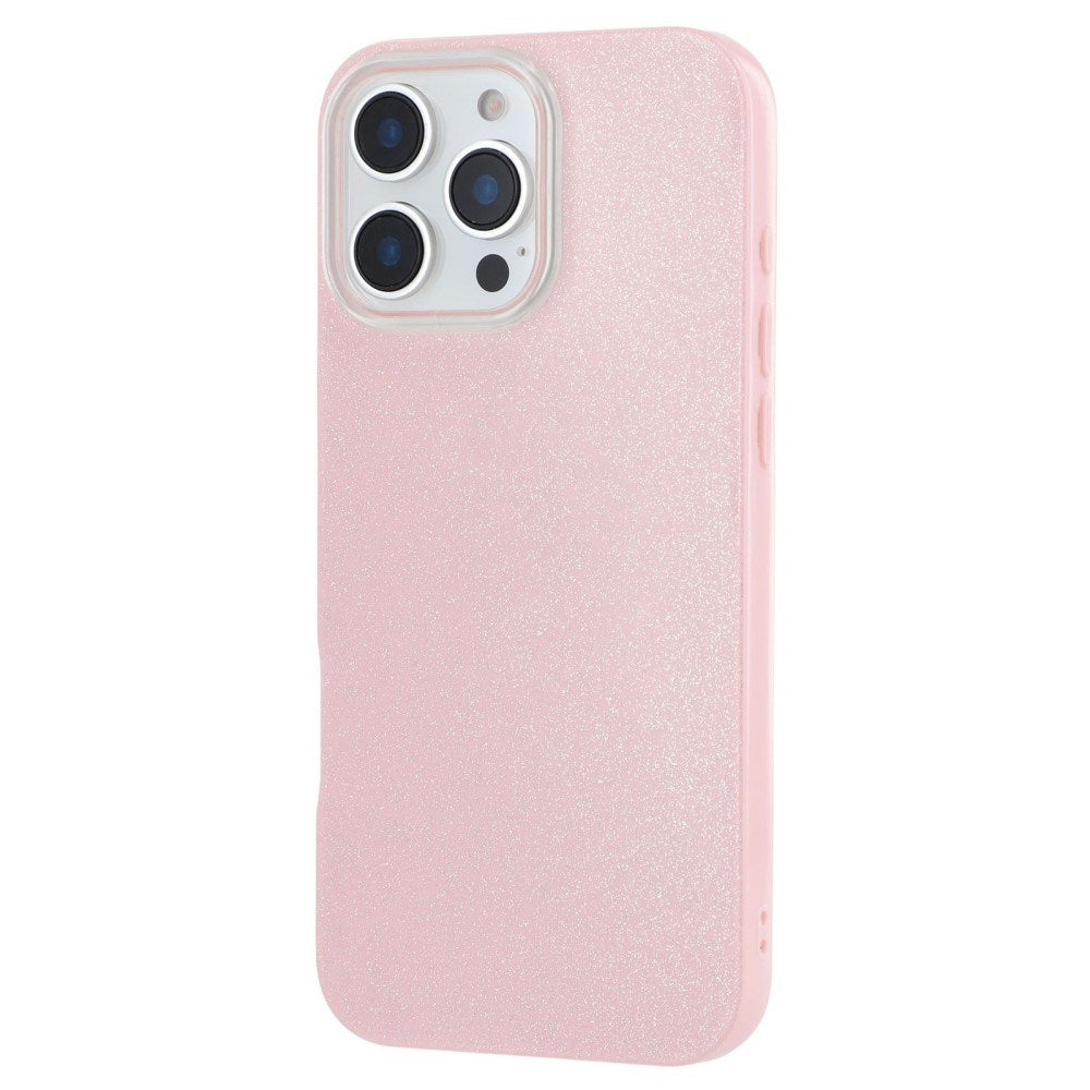 EIDERWOOD IPhone 16 Pro Fleksibelt Plast Deksel med Glitter - Rosa