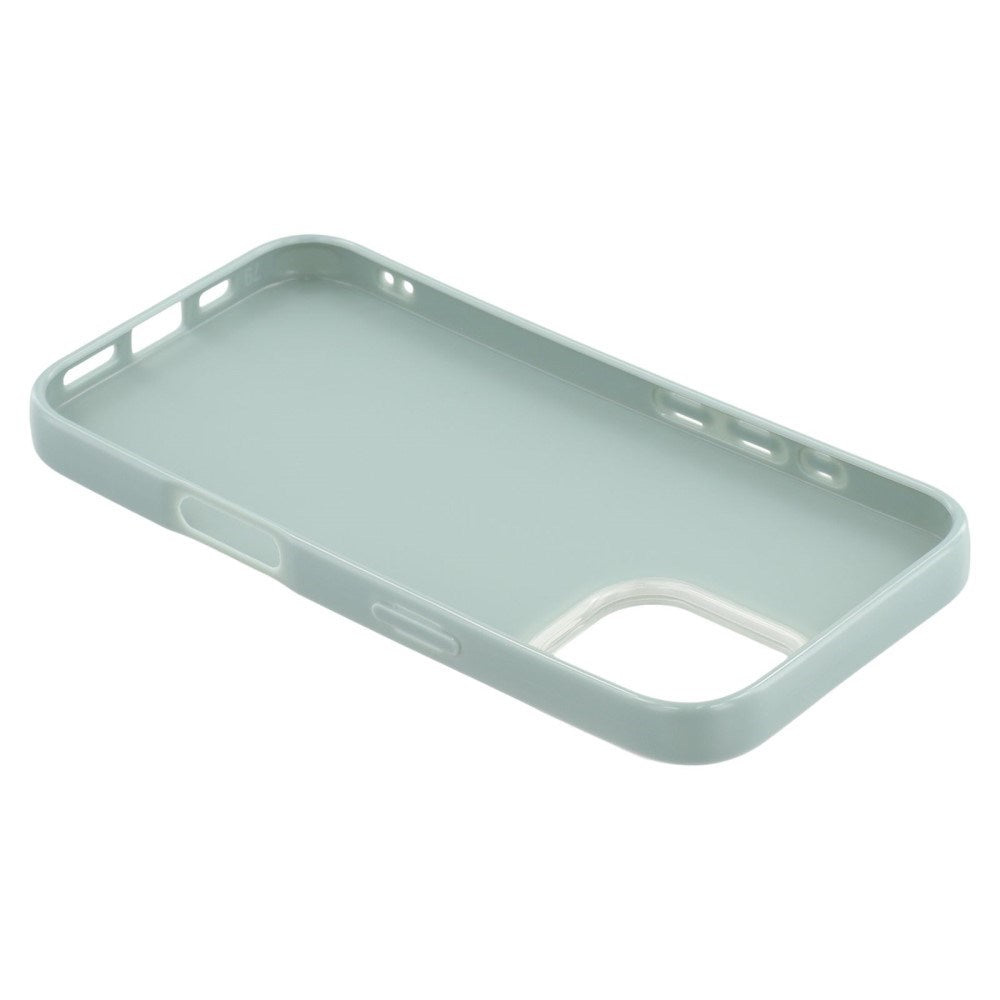 EIDERWOOD IPhone 16 Pro Fleksibelt Plast Deksel med Glitter - Lysegrønn