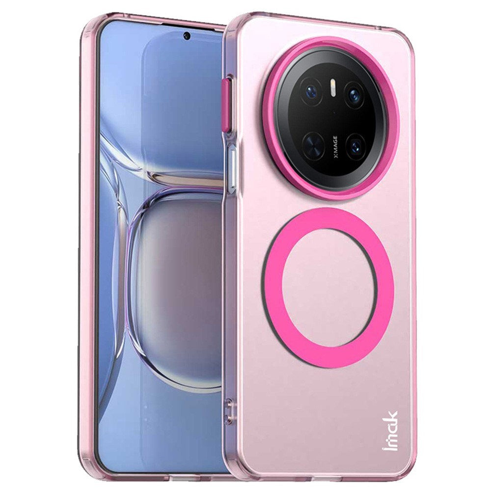 IMAK Huawei Mate 70 Hybrid Plast Deksel - MagSafe Kompatibel - Gjennomsiktig / Rosa