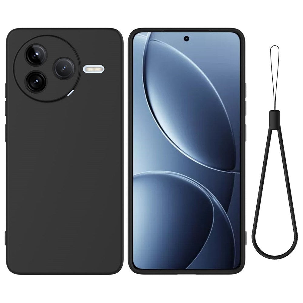 Xiaomi Poco F7 Pro EIDERWOOD Silikon Deksel m. Rem - Svart