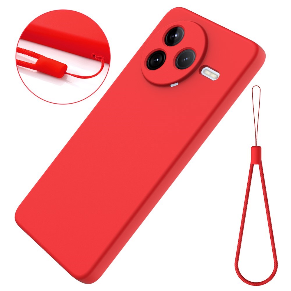 Xiaomi Poco F7 Pro EIDERWOOD Silikon Deksel m. Rem - Rød