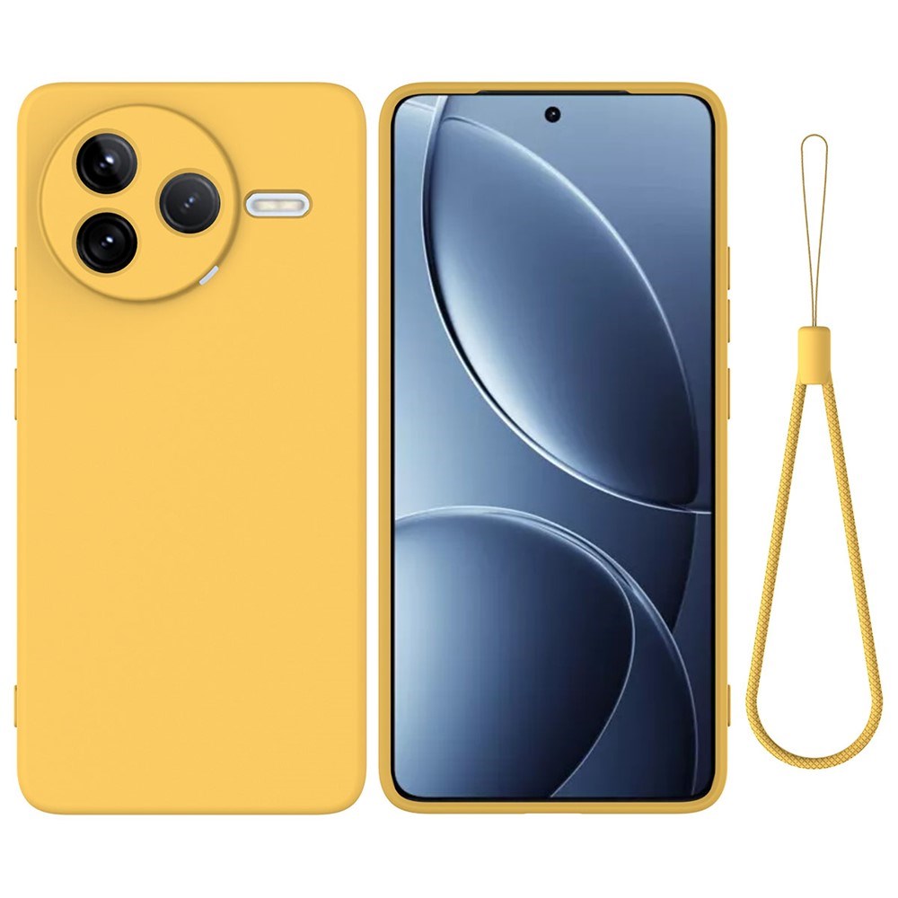 Xiaomi Poco F7 Pro EIDERWOOD Silikon Deksel m. Rem - Gul