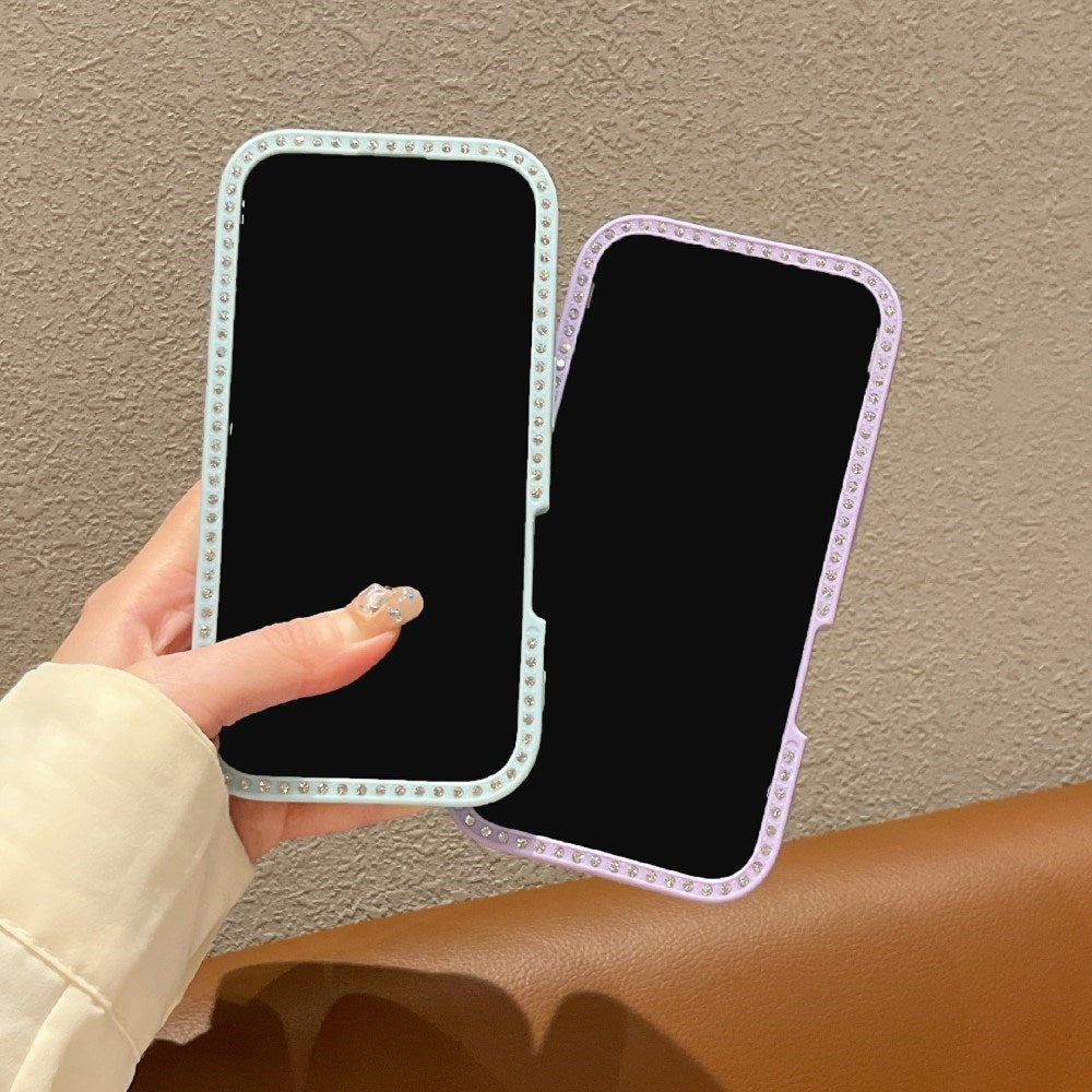 EIDERWOOD iPhone 16 Hybrid Deksel med Sløyfer og Rhinestones - Gjennomsiktig / Rosa