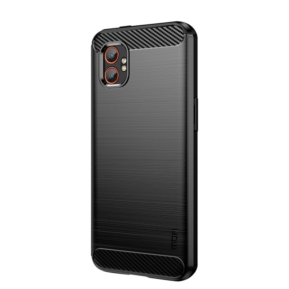 EIDERWOOD Samsung Galaxy Xcover 7 Pro Brushed Carbon Fiber Fleksibelt Plast Deksel - Svart