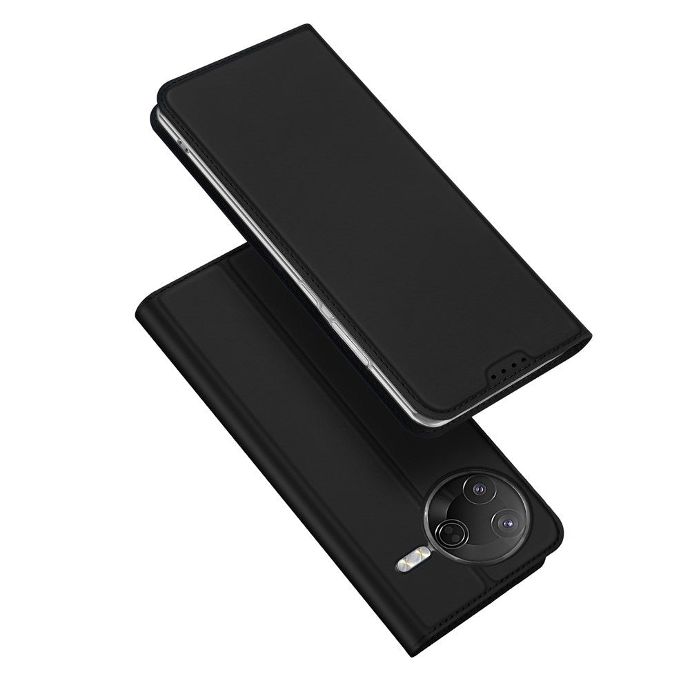 Xiaomi Poco F7 Pro EIDERWOOD Kunstskinn Flip Deksel m. Kortlomme & Stativfunksjon – Svart