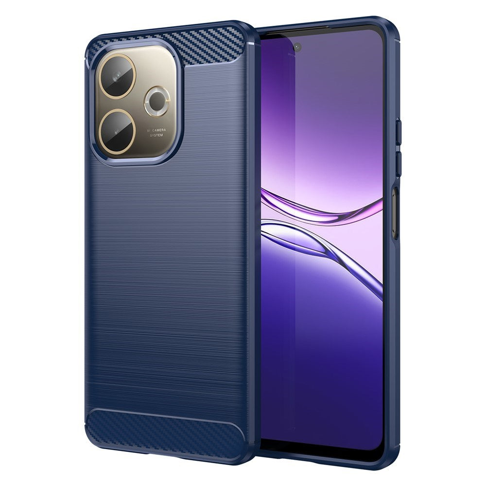 OPPO A5 Pro (4G / 5G) EIDERWOOD Brushed Carbon Fiber Plast Deksel - Blå