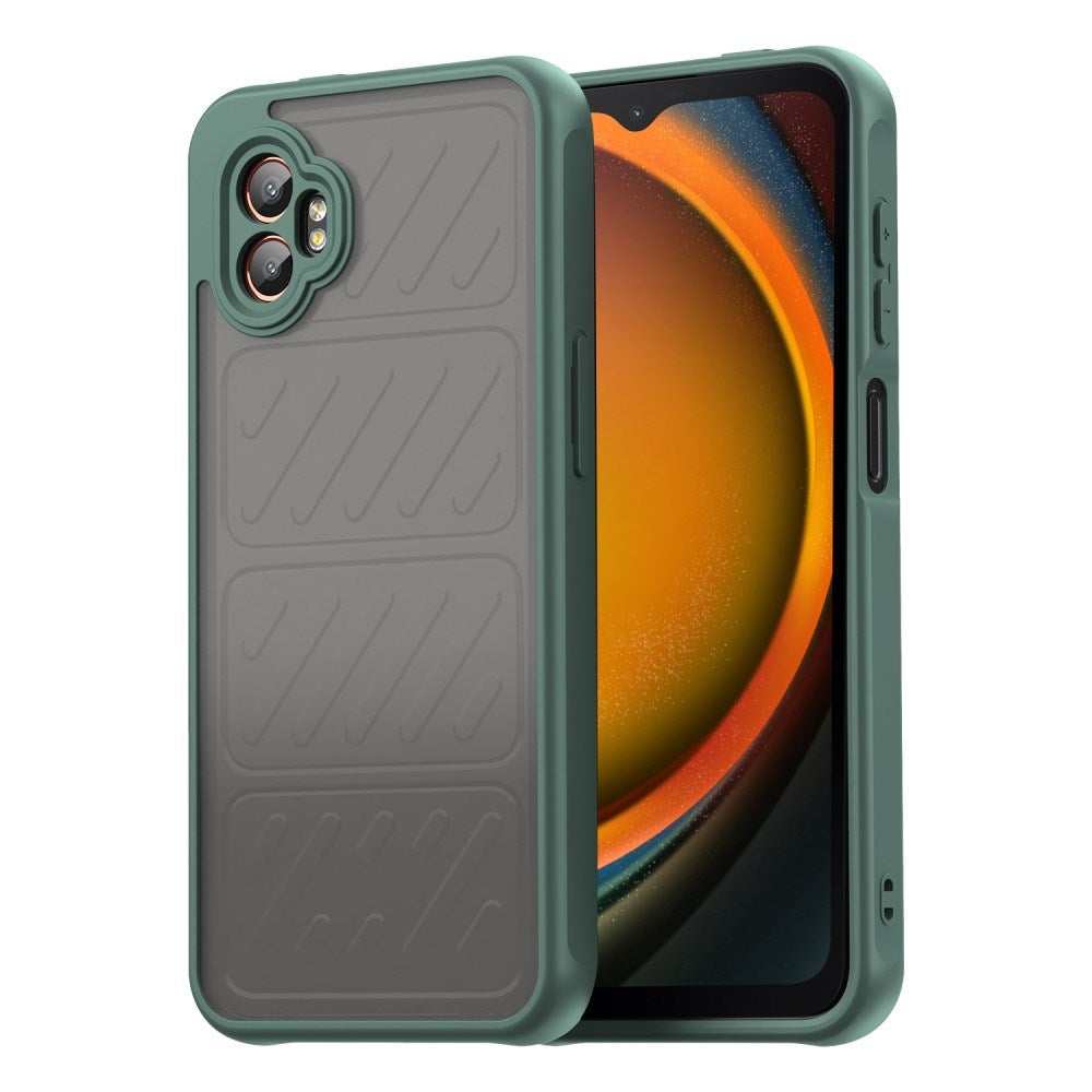 EIDERWOOD Samsung Galaxy Xcover 7 Pro Hybrid Plast Deksel med Matt Bakside - Gjennomsiktig / Grønn