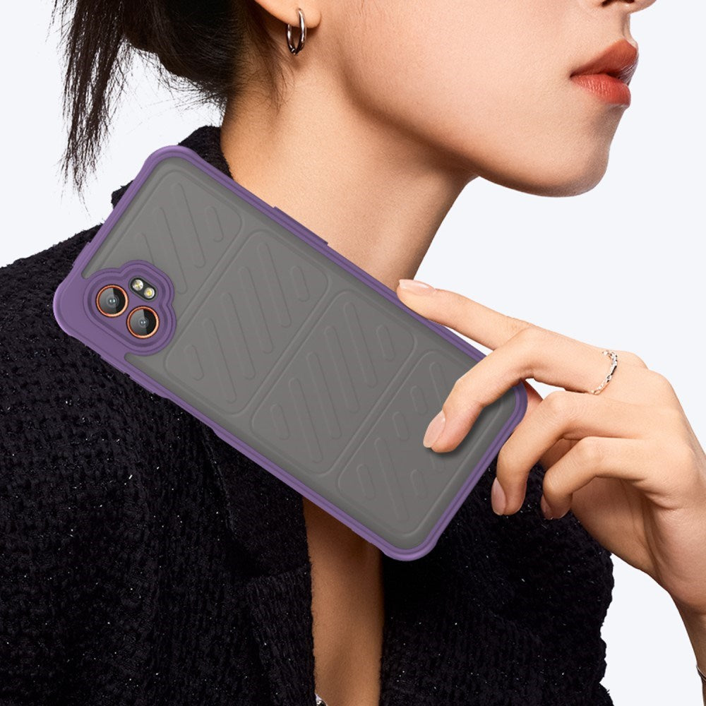 EIDERWOOD Samsung Galaxy Xcover 7 Pro Hybrid Plast Deksel med Matt Bakside - Gjennomsiktig / Lilla