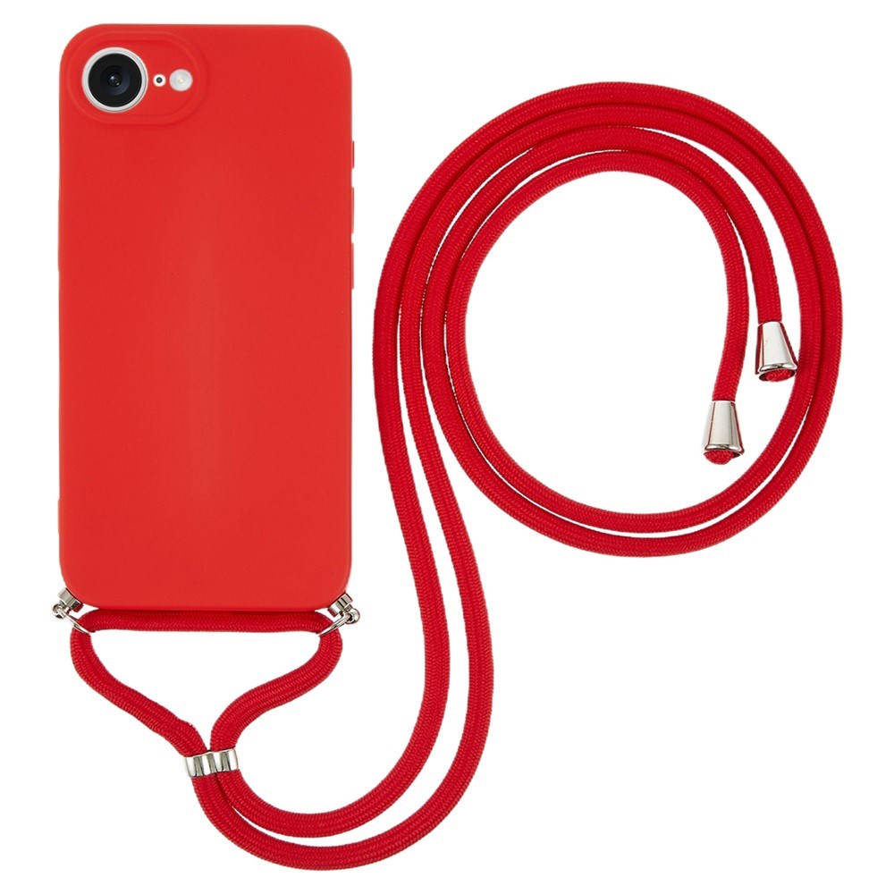 iPhone 17e / 16e EIDERWOOD Fôret Fleksibelt Plast Deksel m. Stropp - Rød