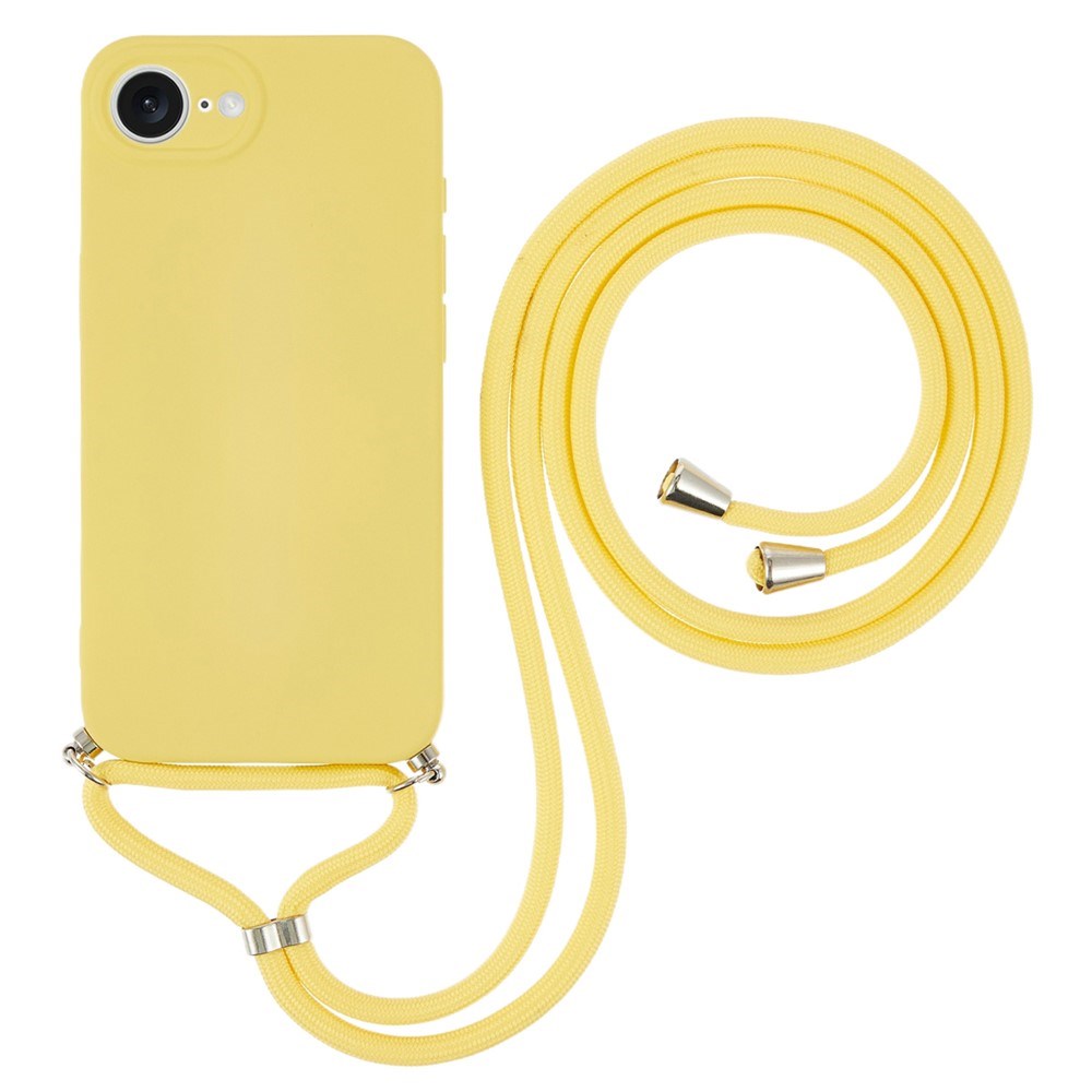 iPhone 17e / 16e EIDERWOOD Fôret Fleksibelt Plast Deksel m. Stropp - Gul