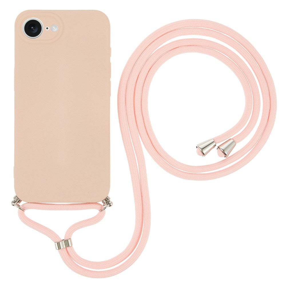 iPhone 17e / 16e EIDERWOOD Fôret Fleksibelt Plast Deksel m. Stropp - Rosa