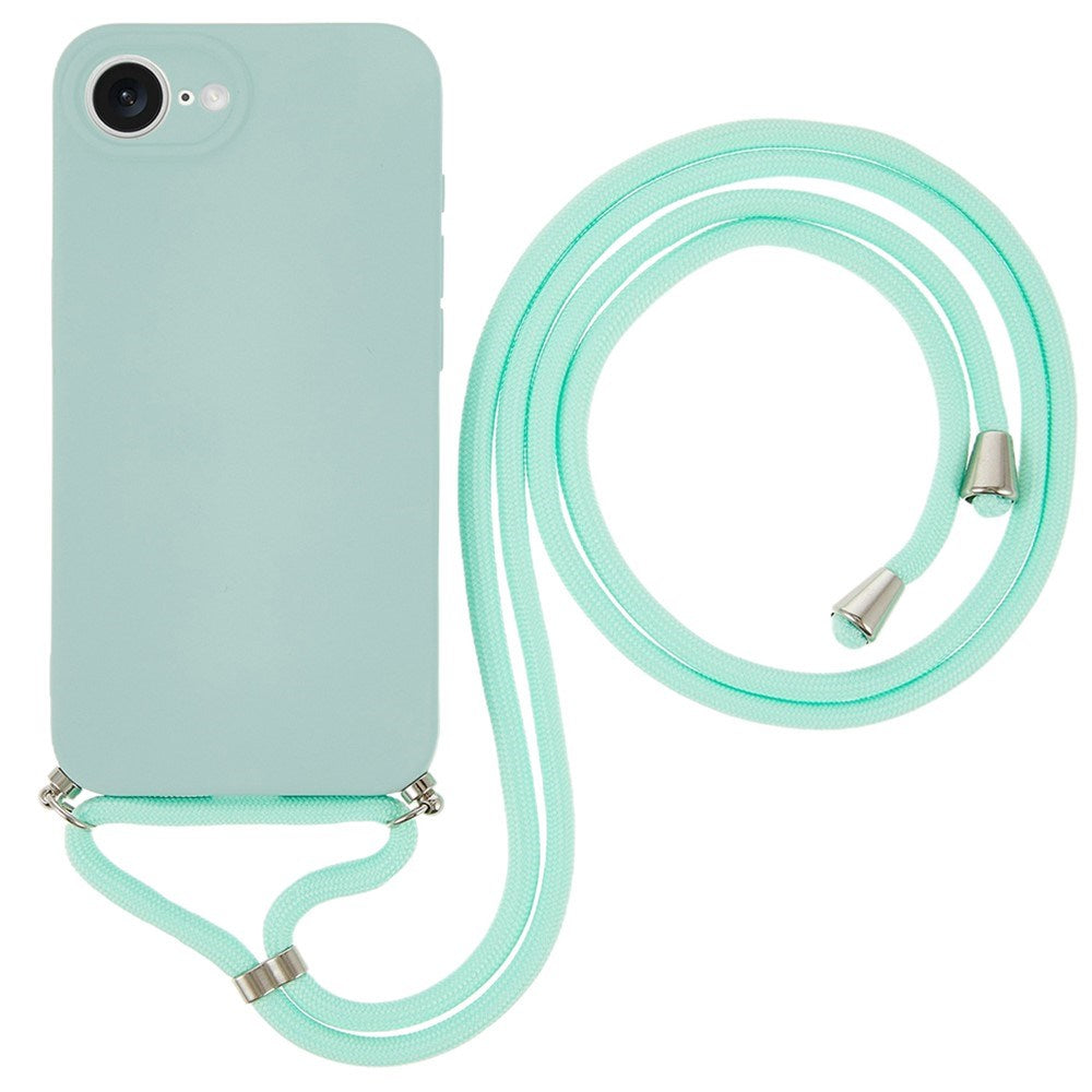 iPhone 17e / 16e EIDERWOOD Fôret Fleksibelt Plast Deksel m. Stropp - Lyseblå