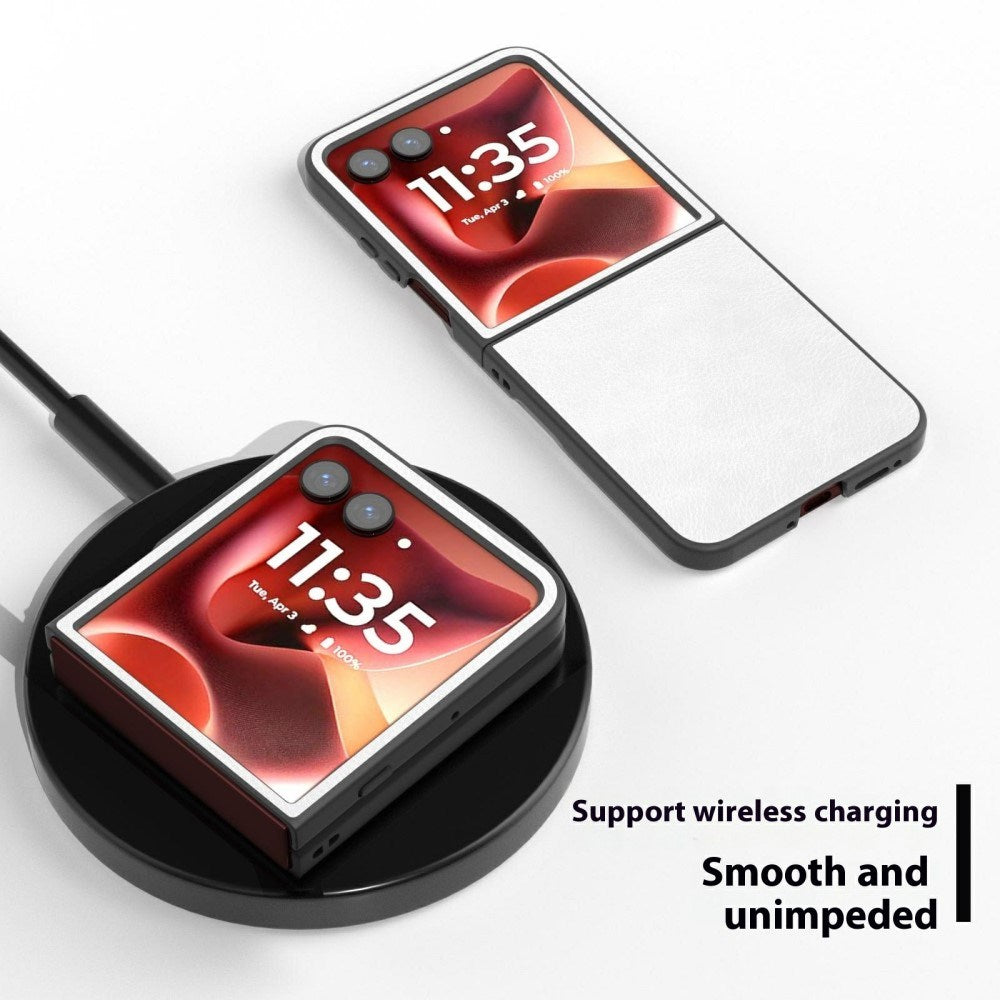 EIDERWOOD Motorola Razr 60 Ultra Kunstskinn Deksel – Hvit