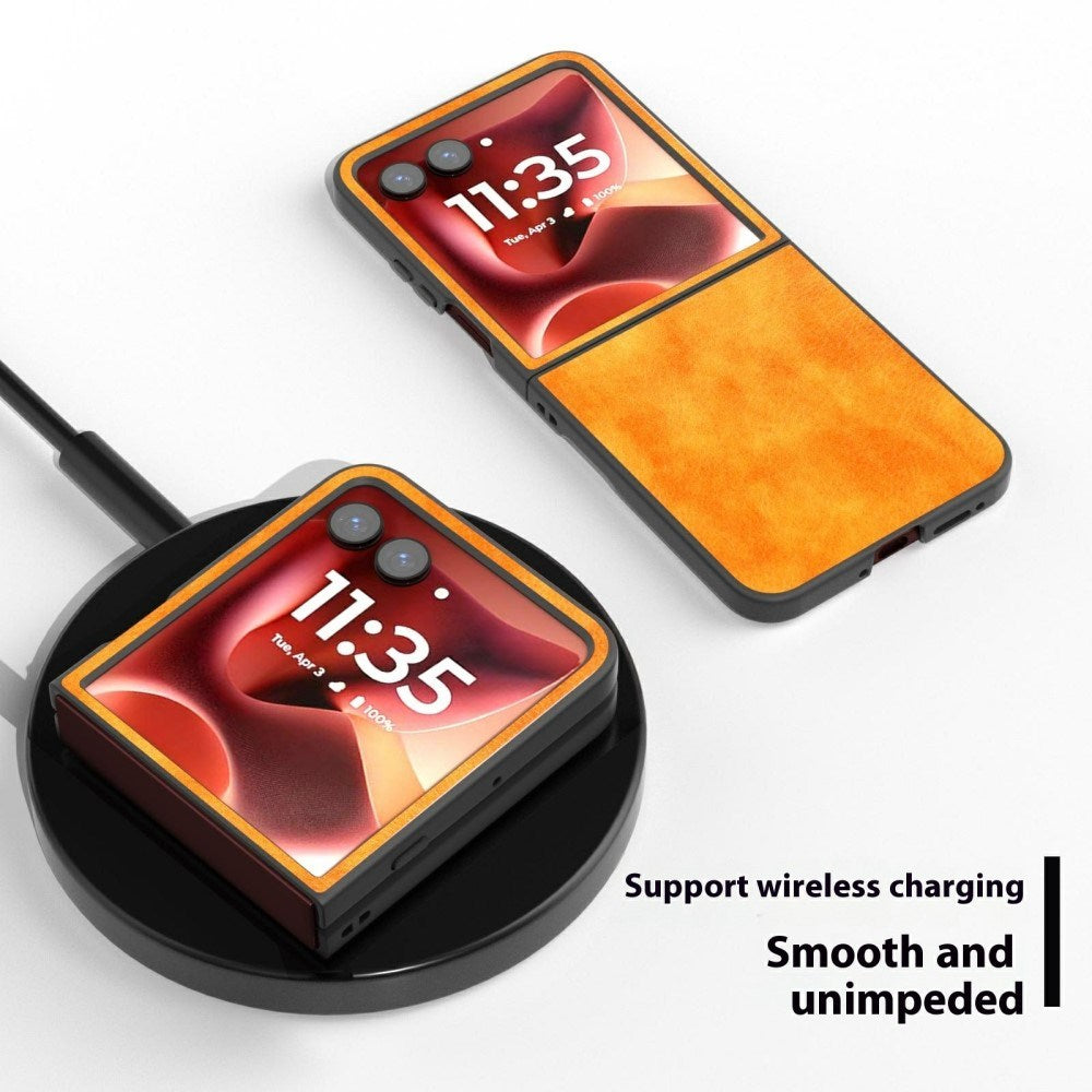 EIDERWOOD Motorola Razr 60 Ultra Kunstskinn Deksel – Oransje