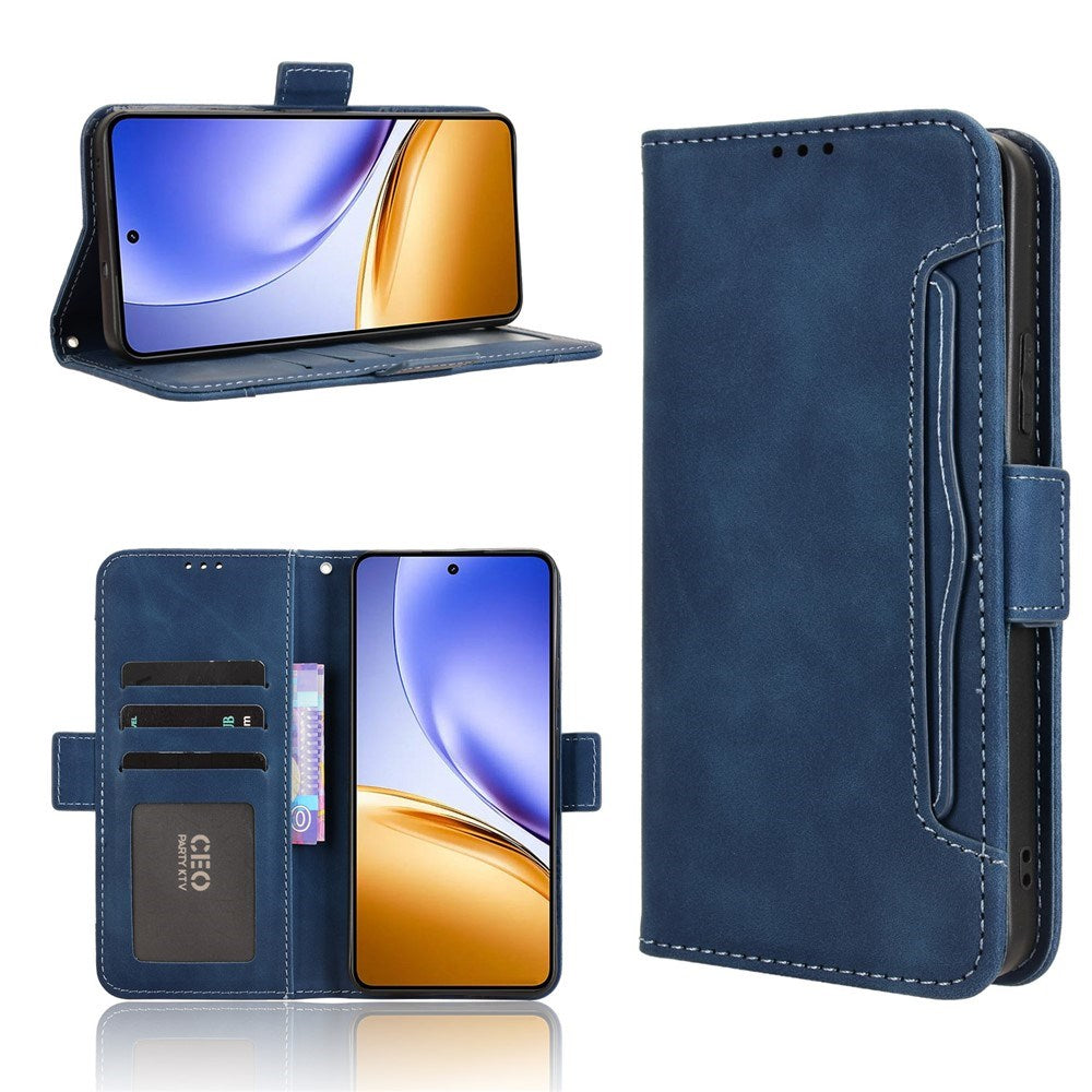 Realme 14 (5G) / 14T (5G) EIDERWOOD Kunstskinn Flip Deksel m. Kortholder – Blå