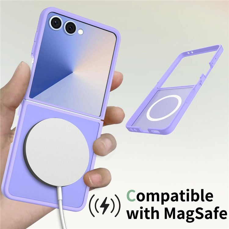 EIDERWOOD Samsung Galaxy Z Flip7 Matt Hybrid Deksel - MagSafe Kompatibel - Gjennomsiktig / Lilla