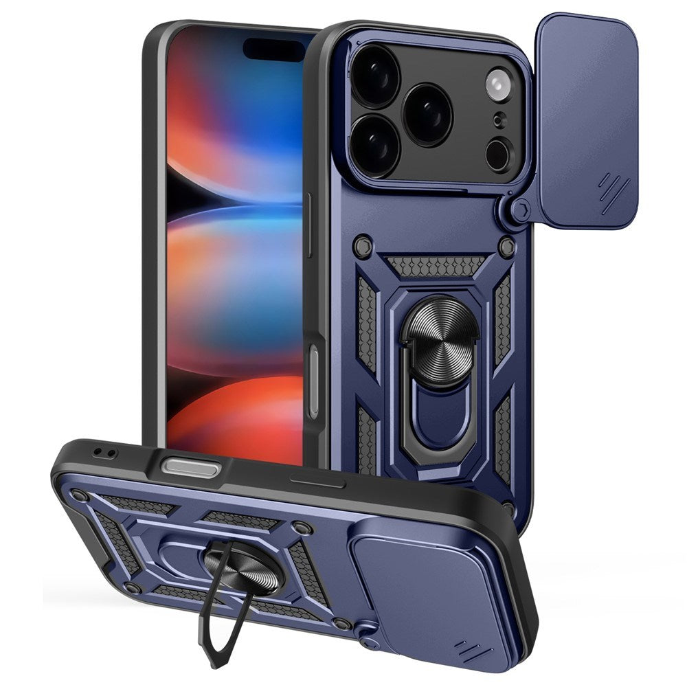 EIDERWOOD iPhone 17 Pro Hybrid Håndverker Deksel m. Kickstand & Cam Slider - Blå