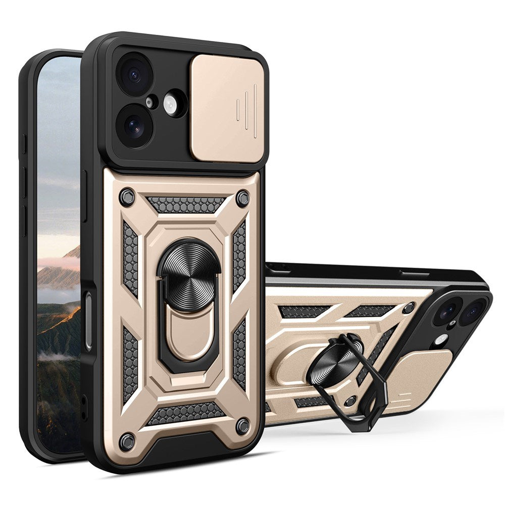 EIDERWOOD iPhone 17 Hybrid Håndverker Deksel m. Kickstand & Cam Slider - Gull