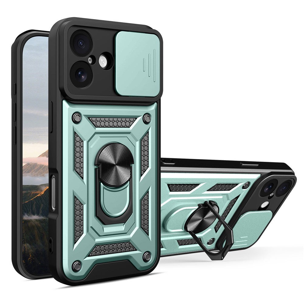 EIDERWOOD iPhone 17 Hybrid Håndverker Deksel m. Kickstand & Cam Slider - Grønn