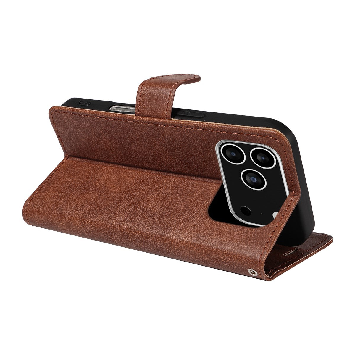 EIDERWOOD iPhone 17 Pro Deksel i Kunstskinn med Lommebok & Stropp - Brun