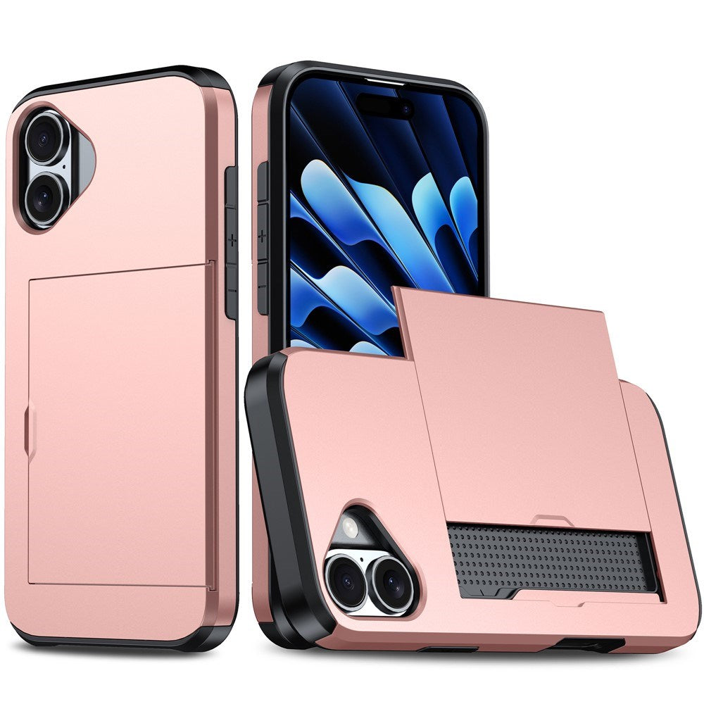 EIDERWOOD iPhone 17 Hybrid Deksel med Kortholder – Rose Gold