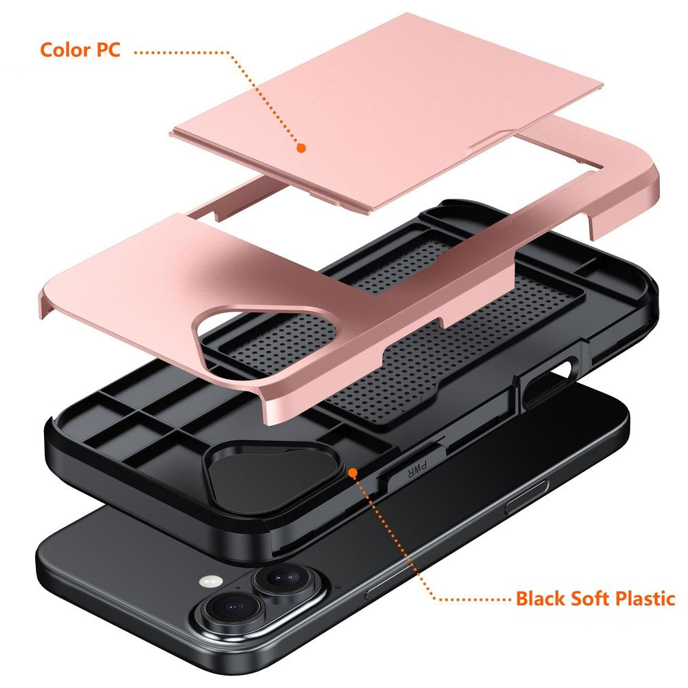 EIDERWOOD iPhone 17 Hybrid Deksel med Kortholder – Rosa