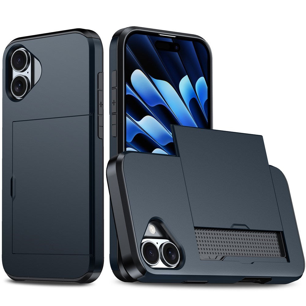 EIDERWOOD iPhone 17 Hybrid Deksel med Kortholder – Mørkeblå