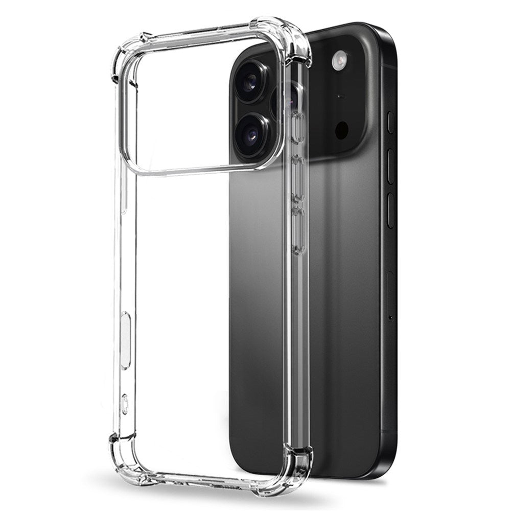NORTHJO iPhone 17 Pro 3-i-1 Beskyttelsessett m. Støtabsorberende Fleksibelt Plast Deksel / Herdet Skjermbeskyttelsesglass / Kameralinsebeskytterglass - Gjennomsiktig