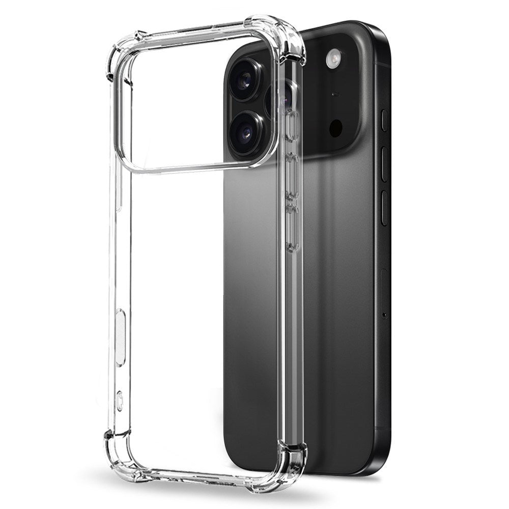 NORTHJO iPhone 17 Pro 2-i-1 Beskyttelsessett m. Støtabsorberende Fleksibelt Plast Deksel & Herdet Skjermbeskyttelsesglass - Gjennomsiktig