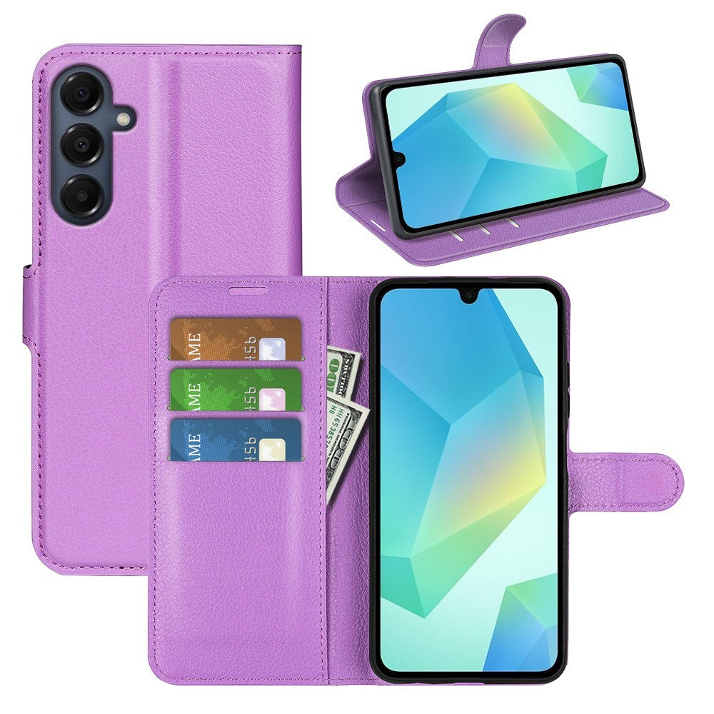 EIDERWOOD Samsung Galaxy A17 (5G) Litchi Kunstskinn Flip Deksel med Lommebok - Lilla