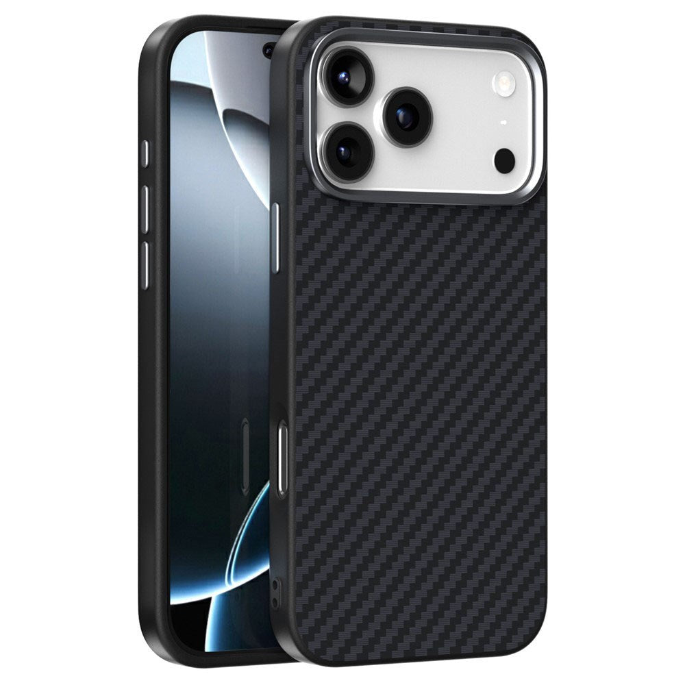 iPhone 18 Pro / 17 Pro ABEEL Hybrid Deksel med Karbonfibertekstur - MagSafe Kompatibel - Svart