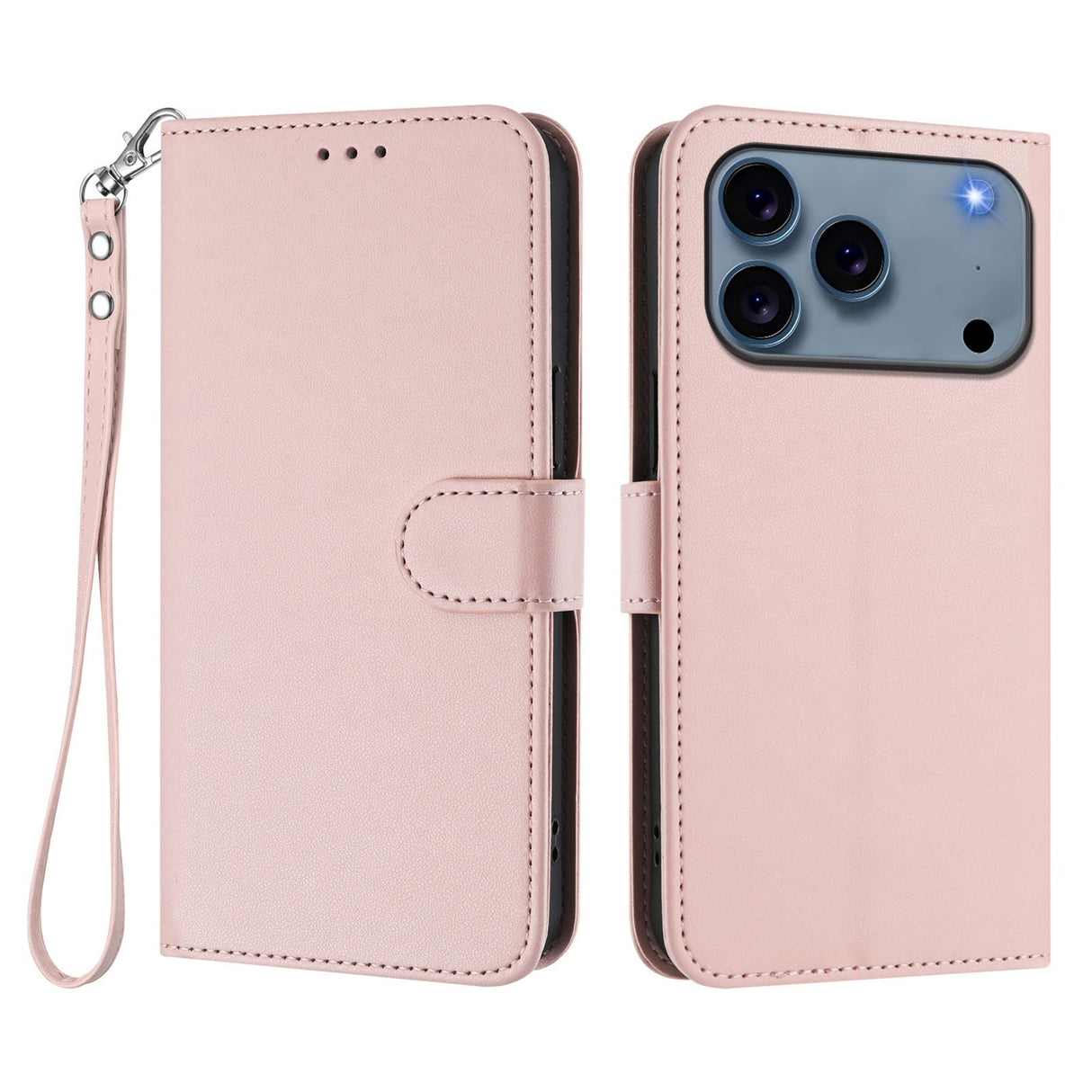 iPhone 18 Pro Max / 17 Pro Max EIDERWOOD Kunstskinn Flip Deksel m. Stropp - Rosa