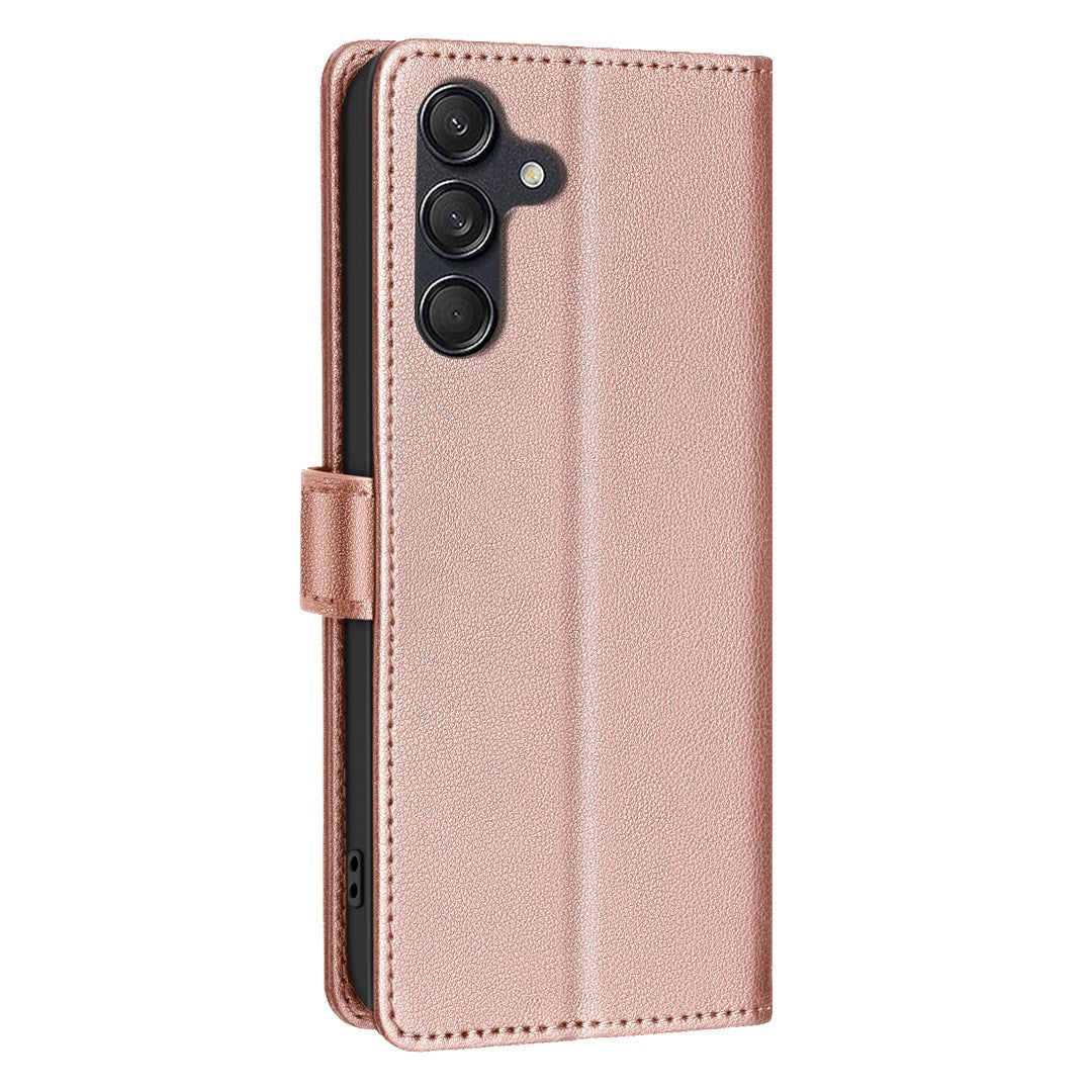 EIDERWOOD Samsung Galaxy S25 FE Kunstskinn Flip Deksel med Stativ & Lommebok - Rose Gold