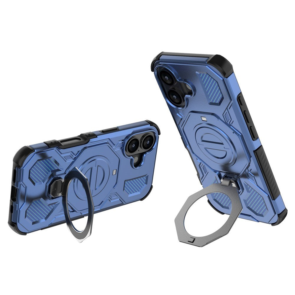 EIDERWOOD iPhone 17 Håndverkerdeksel med Magnetisk Kickstand – MagSafe Kompatibel – Blå