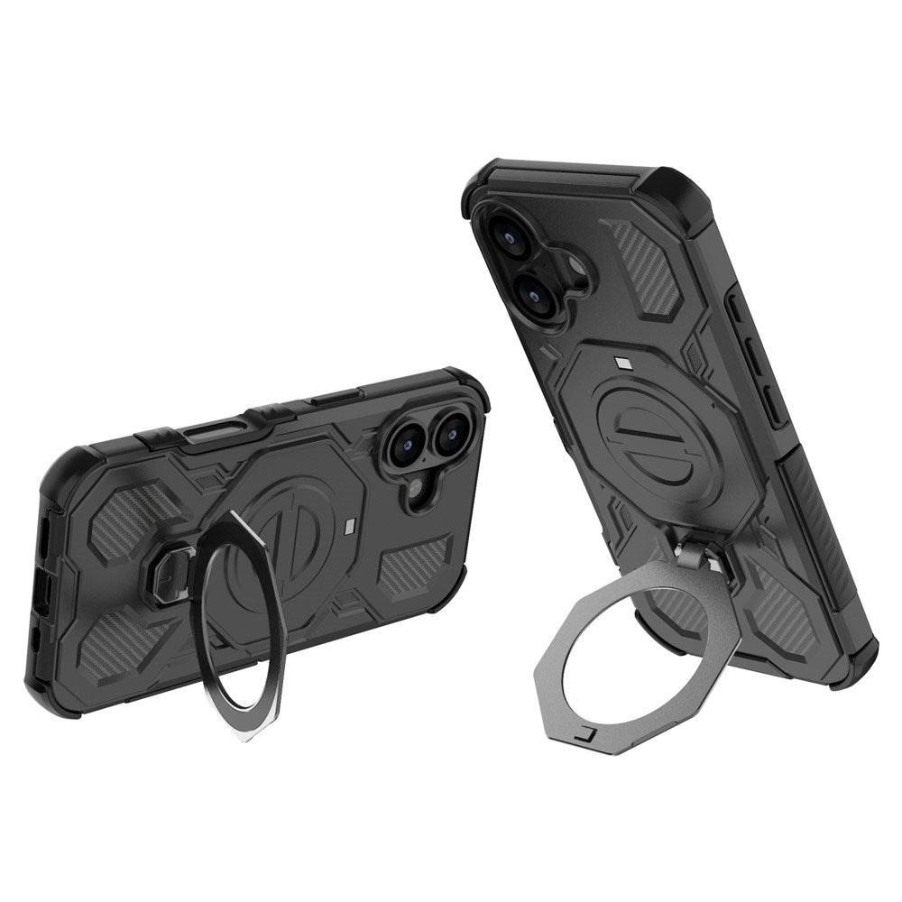 EIDERWOOD iPhone 17 Håndverkerdeksel med Magnetisk Kickstand – MagSafe Kompatibel – Svart