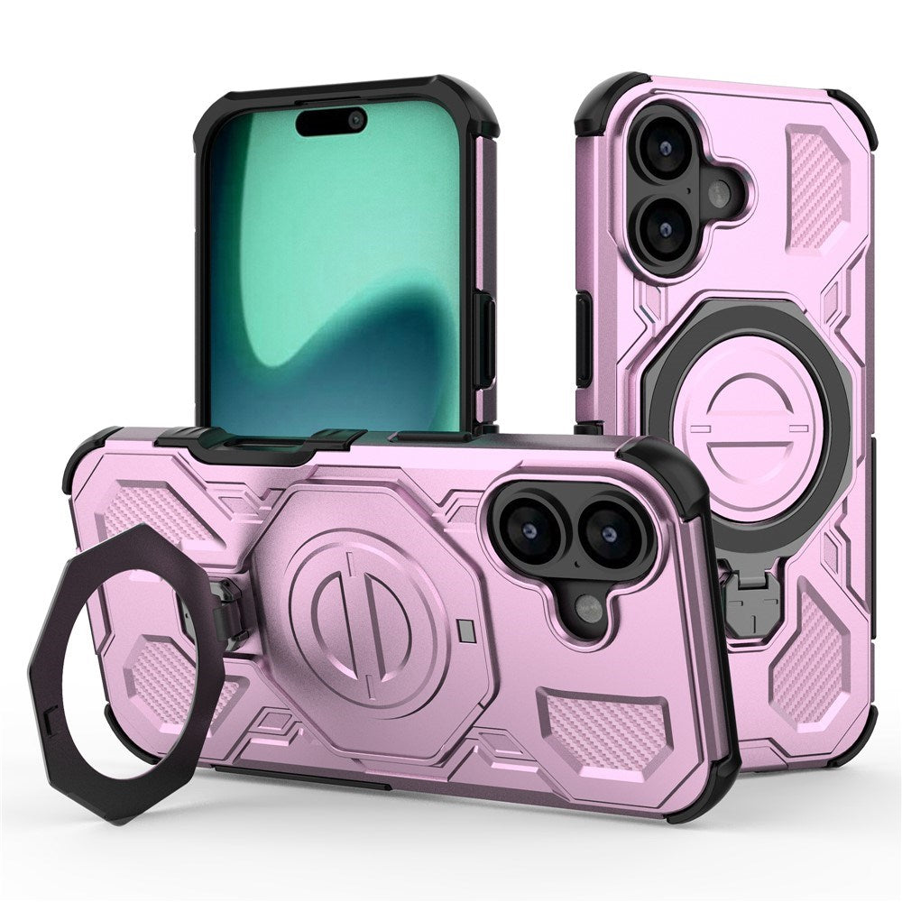 EIDERWOOD iPhone 17 Håndverkerdeksel med Magnetisk Kickstand – MagSafe Kompatibel – Rosa