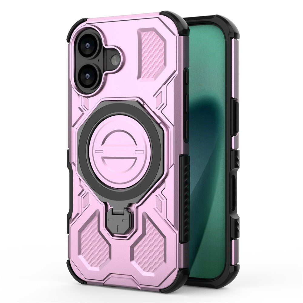 EIDERWOOD iPhone 17 Håndverkerdeksel med Magnetisk Kickstand – MagSafe Kompatibel – Rosa