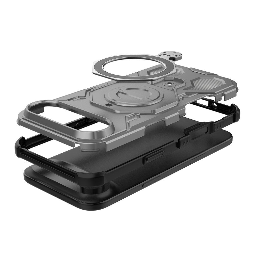 EIDERWOOD iPhone Air Håndverkerdeksel med Magnetisk Kickstand – MagSafe Kompatibel – Grå