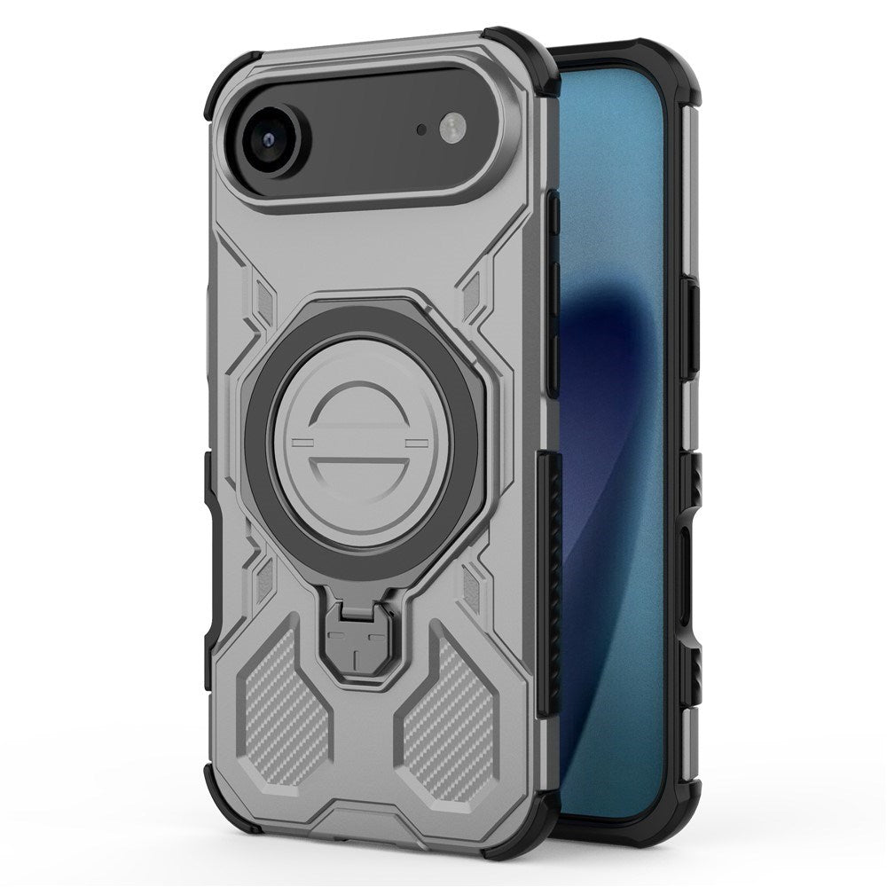 EIDERWOOD iPhone Air Håndverkerdeksel med Magnetisk Kickstand – MagSafe Kompatibel – Grå