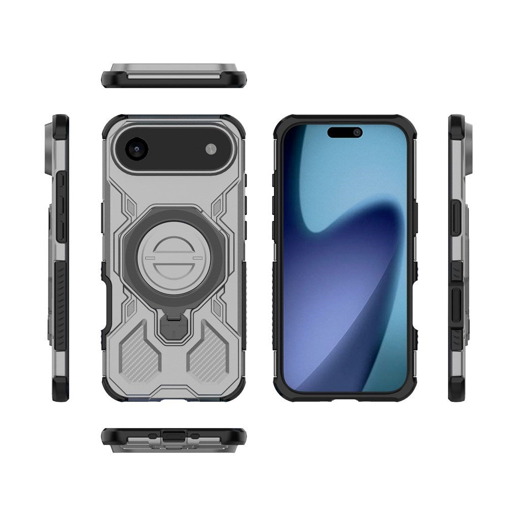 EIDERWOOD iPhone Air Håndverkerdeksel med Magnetisk Kickstand – MagSafe Kompatibel – Grå